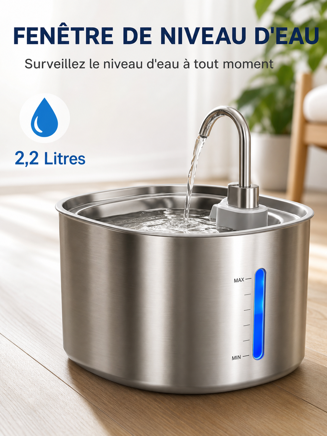 Fontaine à eau silencieuse pour chat